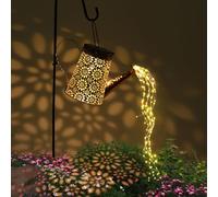 GuKKK Annaffiatoio Solare Luci, Luce d'arte da Giardino con Doccia a Stella, Annaffiatoio Impermeabile Solare luci Fiabesche, Led Fata Arte Lampada Decorativa da Sppendere al Cortile con Staffa (F)
