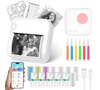 GuKKK Mini Stampante Fotografica,Stampante Termica,Stampante Fotografica Istantanea Portatile,Mini stampa foto dal cellulareTermica Bluetooth con Ricarica USB Stampante,per Note, Diario,Elenco (rosa)