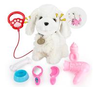 GuKKK Peluche Gatto Gioco Interattivo, Elettronico Pet Giocattolo Per Robot Gatti Per Bambini Che Abbaia, Per Bambini Che Abbaia e Cammina, Regali di festival per Bambinis 2 3 4 Anni (Bianco)