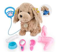 GuKKK Peluche Gatto Gioco Interattivo, Elettronico Pet Giocattolo Per Robot Gatti Per Bambini Che Abbaia, Per Bambini Che Abbaia e Cammina, Regali di festival per Bambinis 2 3 4 Anni (Marrone)