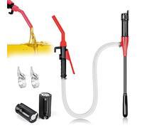 GuKKK Pompa elettrica per trasferimento, pompa elettrica per troppopieno, sifone portatile, pompa a benzina, gas, 2,4 GPM (rosso)