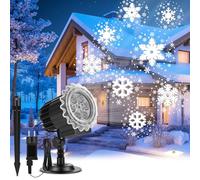 GuKKK Proiettore Natale Esterno,Luci LED Effetto Nevicata Decorazione Luci Proiettore Soffitto per Esterno IP65 Impermeabile Proiettor Rotante pe rdella festa Festeproiettore Soffitto