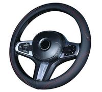 GUKKO Coprivolante Auto per Audi A4 Avant B5 B6 B7 B8 B9, Protezione Custodia Volante Antiscivolo Traspirante Copri Volante 38cm,B Black Red Line