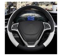 GUKKO Coprivolante Auto per Nissan Qashqai J12 2021-2024, Protezione Custodia Volante Antiscivolo Traspirante Copri Volante 38cm,H White-A O-Shape