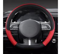 GUKKO Coprivolante Auto per Nissan Qashqai J12 2021-2024, Protezione Custodia Volante Antiscivolo Traspirante Copri Volante 38cm,B Black Red-B D-Shape