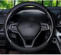 GUKKO Coprivolante Auto per VW T-ROC, Protezione Custodia Volante Antiscivolo Traspirante Copri Volante 38cm,A Black