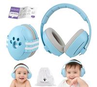GUKOY 2 in 1 Cuffie Neonato Antirumore, Protezione Acustica Professionale per Bambini da 0 a 48 Mesi, Fasce Regolabili, Riduce i Danni All'udito, Migliora il Sonno, Blu
