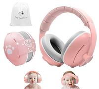 GUKOY 2 in 1 Cuffie Neonato Antirumore, Protezione Acustica Professionale per Bambini, Fasce Regolabili, Riduce i Danni All'udito, Migliora il Sonno, Ideali Fino a 48 Mesi - CE, Rosa