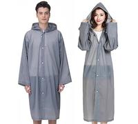 GUKOY 2 Pezzi Impermeabile Poncho Pioggia per Uomini e Donne, Eva Rain Cape Rain Jacket Accessori Pioggia per Escursioni, Ciclismo, Campeggio e Viaggi