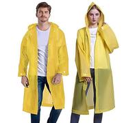 GUKOY 2 Pezzi Impermeabile Poncho Pioggia per Uomini e Donne, Eva Rain Cape Rain Jacket Accessori Pioggia per Escursioni, Ciclismo, Campeggio e Viaggi