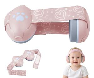 GUKOY Paraorecchie a forma di cuore per neonati e bambini fino a 3 anni, certificato CE e UKCA, paraorecchie per riduzione del rumore, comode cuffie per bambini contro danni all'udito e migliora il