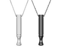 GulCean Collana per respirazione per alleviare l'ansia e lo stress, strumento di meditazione e rilassamento, per respirazione consapevole, con ali di cuore, in acciaio inox, con zirconia cubica, per