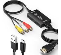 Gulemfy Compatibile con RCA a HDMI Convertitore, Adattatore AV a HDMI Audio, 720P/1080P Convertitore da Composito AV to HD-Ml, con Cavo HD-MI Per PS2 PS3 Xbox SNES N64 STB VCR DVD