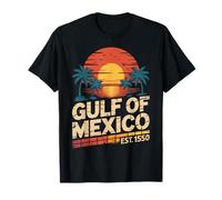 Gulf of Mexico Travel Vibe with Retro Sunset Beach Vibes Maglietta
