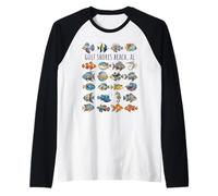 Gulf Shores Beach al, Design con Pesci Colorati Maglia con Maniche Raglan