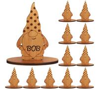 Gulfmew 12 Segnaposti Natalizi a Forma per Il Tavolo Segnaposto da Tavolo in Legno Decorazioni da Tavola con Pennarelli per Nomi degli Ospiti Cena di Natale(Gnomo,3,74 x 1,93'')