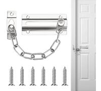 Gulfmew Catene di Sicurezza per Porte Lucchetto con Catena per Porta Serratura di Sicurezza Antifurto Più Spessa Chiavistello a Catena per Porte Interna Porta d'Ingresso Finestre Casa Hotel(Argento)