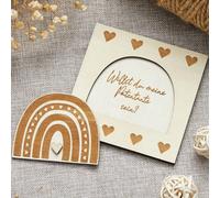 Gulfmew *Sarai la Mia Madrina?* Regalo per Madrina Regalo Creativo con Testo in Tedesco Regalo con Domande sulla Madrina Regalo in Legno per Madrina Annuncio di Gravidanza Nascita del Bambino