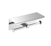 GULICA Porta rotolo di carta igienica, doppio porta carta igienica con ripiano per telefono, 8K specchio lucido SUS304 in acciaio inox, porta rotolo doppio a parete