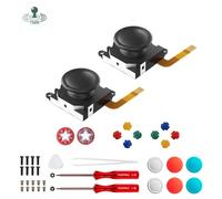 GuliKit TMR Joysticks Kit di Riparazione per Switch/OLED/Lite JoyCon | No Drift Magnetic Stick, Alta Precisione, con Strumenti di riparazione, 4 Colori Tappi Stick