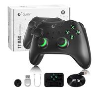 GuliKit TT Controller Wireless per PC, Android, iOS, Switch 1/2, Joystick TMR, con Batteria a Lunga Durata da 950 mAh, Funzione di Riattivazione (Nero, TT PRO)