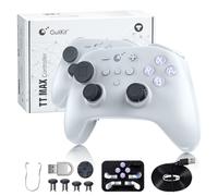 GuliKit TT Controller Wireless per PC, Android, iOS, Switch 1/2, Joystick TMR, con Batteria a Lunga Durata da 950 mAh, Funzione di Riattivazione (Grigio, TT-MAX)