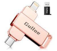 Gulloe Chiavetta USB da 512 GB per iPhone, per backup di foto e video, compatibile con iPhone, iPad, Android, PC, Plug and Play, nessuna applicazione richiesta (oro rosa)