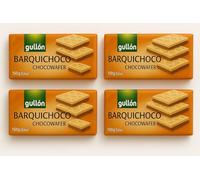 Gullon Barquichoco Wafer al Cacao, Biscotti Croccanti con crema al Cacao, Confezione da 4 x 150g