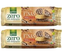 Gullon Zero | Biscotti sottili di avena senza zucchero con cioccolato al latte | 2 confezioni da 150 g ciascuna