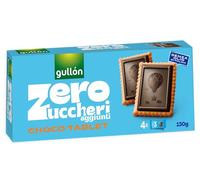 Gullon Zero Zuccheri Aggiunti Choco Tablet Biscotti Ricoperti con strato di Cioccolato Fondente senza Zuccheri Aggiunti 150g