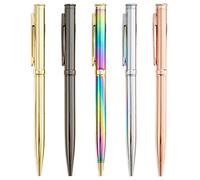 Gullor 5 penne a sfera retrattili, penne in metallo per regali, affari, ufficio, punta media da 1,0 mm, inchiostro nero, colori misti