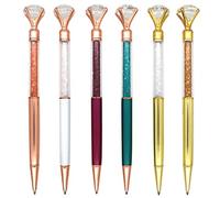 Gullor 6 penne diamantate in metallo con piccolo cristallo, penna a sfera retrattile, set multicolore B