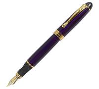 Gullor Jinhao X450 Penna stilografica, finitura oro, pennino medio, viola