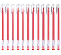 Gullor Penna a sfera sottile con inchiostro gel, inchiostro ad asciugatura rapida, punta fine, forniture per cancelleria per ufficio, scuola, inchiostro rosso, 24 pezzi