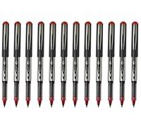 Gullor Vision Stick - Penne roller a punta fine, inchiostro liquido da 0,5 mm, ad asciugatura rapida, per scrivere, inchiostro rosso, confezione da 12