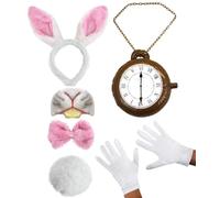 GULTS DELUXE Meraviglioso rabbit set di accessori per fantasia - Fasce con cappuccio per orecchie + cofano coniglietto rosa tronco gonfiabile Jumbo Nuovo Vitita Gormor. Colore: rosa