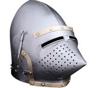 Gulvintilabcal Churburg Style Bascinet Casco Rievocazione medievale