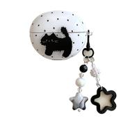 GULVQYF Custodia protettiva per Huawei Freebuds 6i/5i/Freeclip, con simpatico motivo gatto in stile cartone animato, guscio morbido con portachiavi, custodia antiurto per ragazzi e ragazze (per