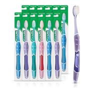 GUM 527 Technique - Spazzolino da denti per pulizia profonda, testa compatta, setole sensibili, campioni sfusi, 12 pezzi