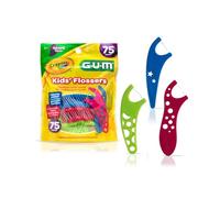 GUM-897 Crayola - Flosser per bambini, con rivestimento in fluoruro, età 3+, 75 pezzi