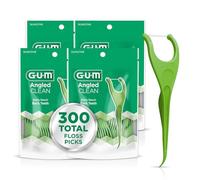 GUM Bacchette per filo interdentale angolato, perfette per denti stretti, filo interdentale extra forte resistente alla frantumazione, angolo per una facile portata, filo interdentale per adulti