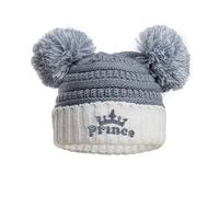 Gum & Berries Berretto Invernale con Pompon in Maglia a trecce per Bambina/Bambino - Dusty Blue Prince 0-12 Mesi