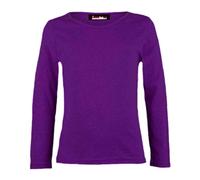 Gum & Berries Maglietta a Maniche Lunghe da Bambina a Maniche Lunghe, con Scollo Rotondo, per Scuola, età 5 - 14 Anni Viola 13-14 Anni