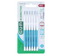GUM Bi-Direction - Confezione da 6 interdentali, 0,9 mm, colore: Blu