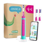 GUM Playbrush JUNIOR 6+ spazzolino elettrico | app di gioco interattiva | 2 modalità di spazzolamento | setole extra morbide | batteria 8 settimane | 1x spazzolino sonico | 2 testine extra | Rosa