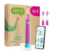 GUM Playbrush KIDS 3+ spazzolino elettrico | app di gioco interattiva | 2 modalità di spazzolamento | setole extra morbide | batteria 8 settimane | 1x spazzolino ricaricabile | 2 testine extra | Rosa