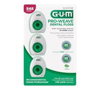 Gum Pro Weave - Filo interdentale intrecciato, rimuove 2 x più placca Shedding Resisit, confezione da 3 più 2 unità da viaggio