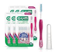 GUM Proxabrush Go-Betweens - Moderate - Interdental Brushes - Soft Bristled Dental Picks for Plaque Removal & Gum Health - Safe for Braces & Dental Devices, 10ct (6pk)