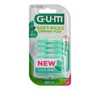 GUM Scovolino Soft-Picks Comfort Flex Punta Media Cool Mint, 40 scovolini