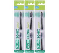 GUM® SONIC DAILY Spazzolino di ricambio nero 3x1 St